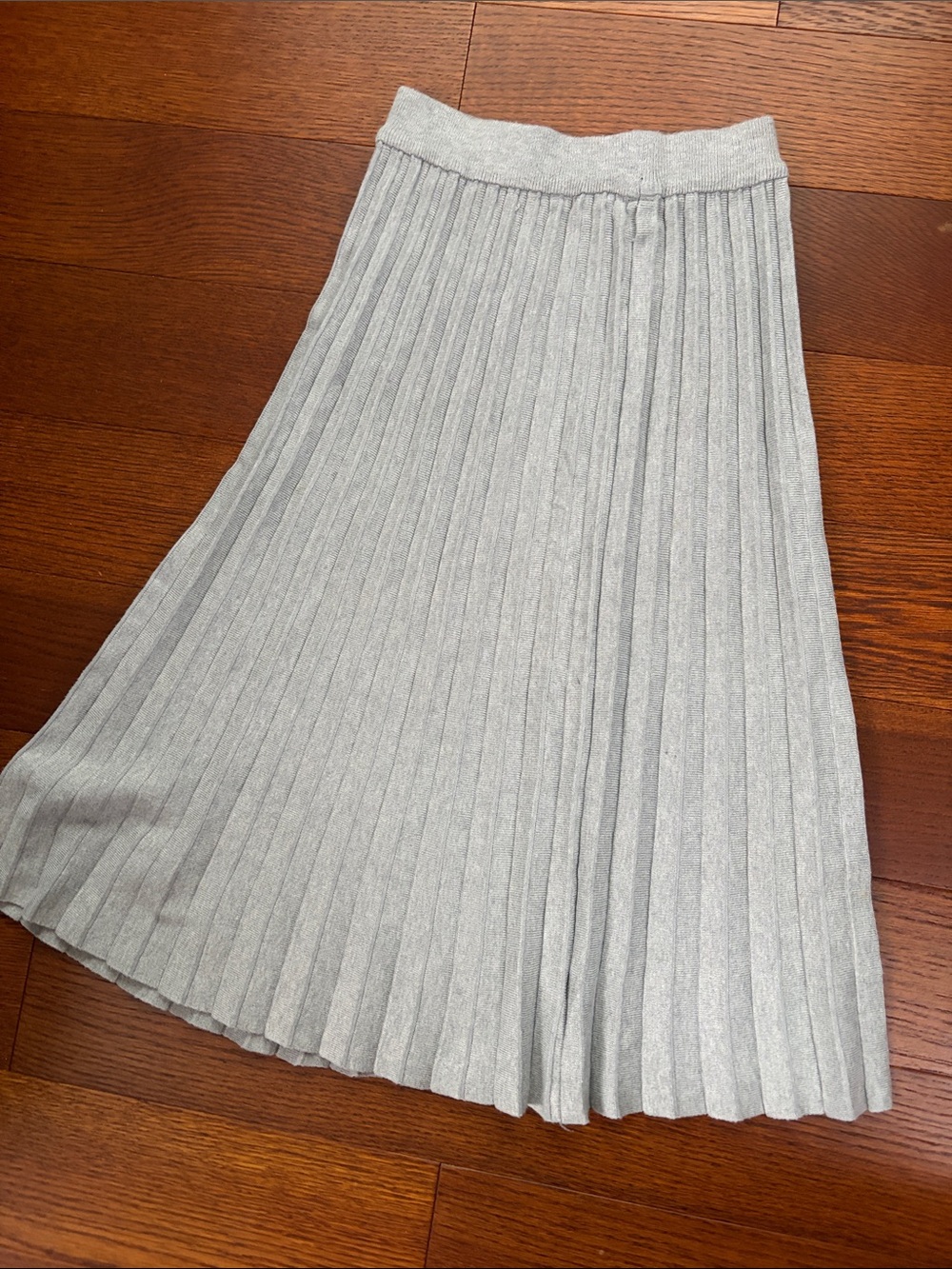 Zoya Pleated Midi Skirt in Light Gray